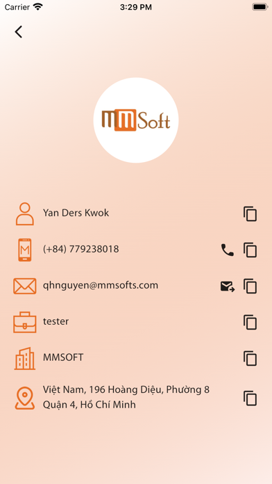 Ảnh chụp màn hình của eNameCard